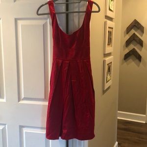 Red satin dress